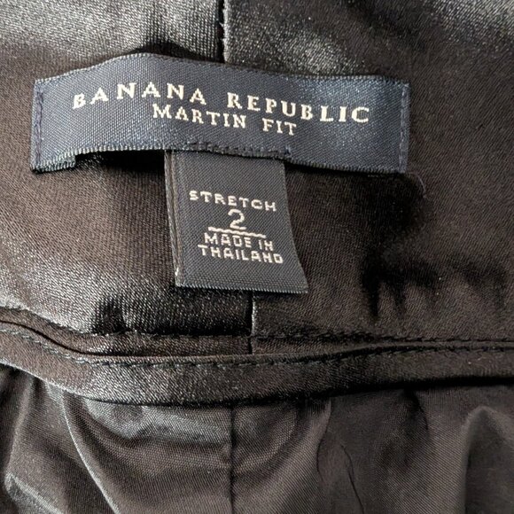 Banana Republic Black Velvet Tuxedo Pants Women’s 2 Wide Leg Flare Satin Trim - Picture 11 of 14
